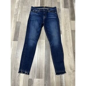 7 For All Mankind Women's Skinny Jeans in Dark Indigo Blue